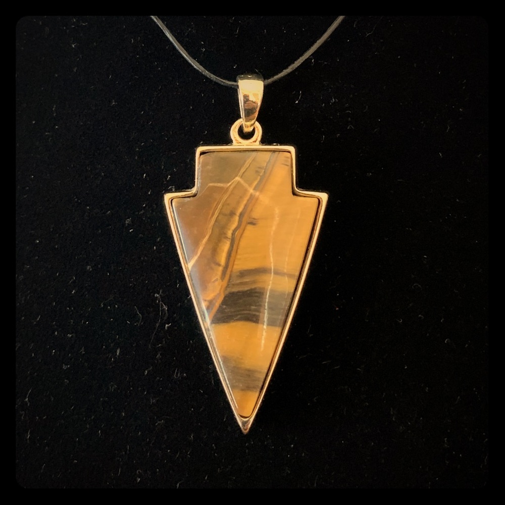 Tiger Eye Arrowhead Pendant